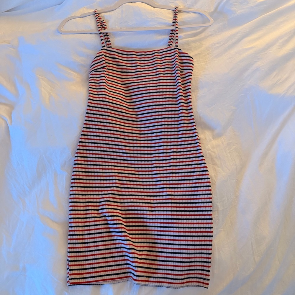 White Fox Red White Blue Striped Dress